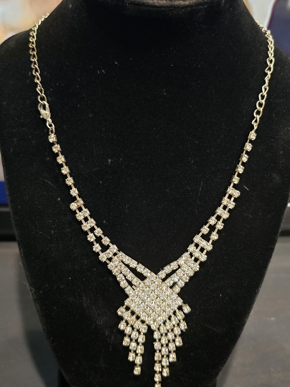 Elegant Rhinestone Fringe Necklace - Women Jewelry